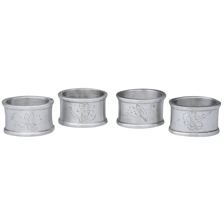 Pewter Hollowware Napkin Ring - Set of 4