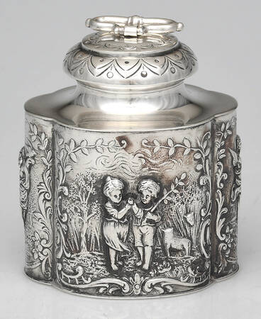 England Silverplate Hollowware Tea Caddy & Lid