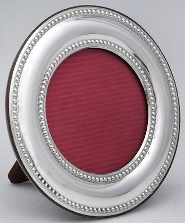 Italy Sterling Hollowware Round Picture Frame Holds 3 3/4" Picture