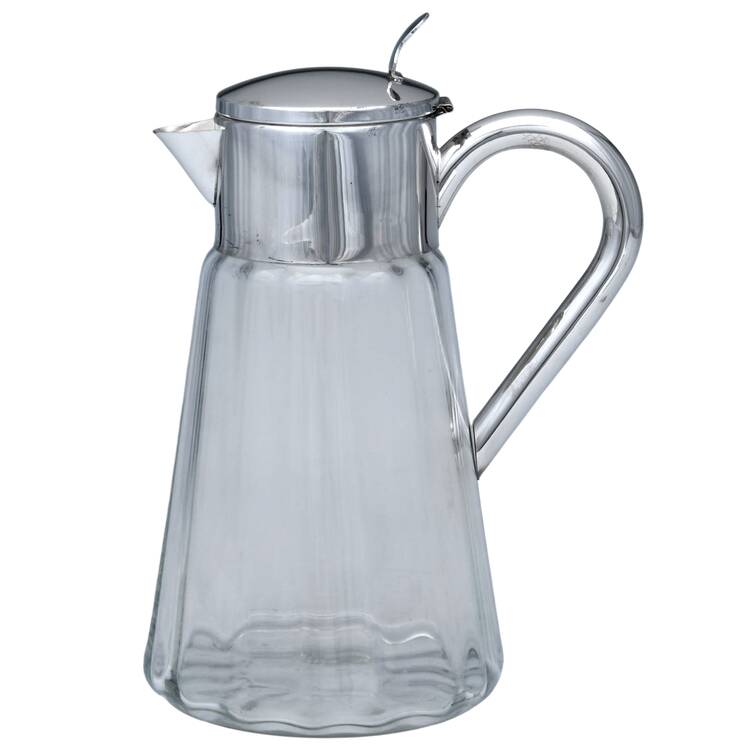 Germany Silverplate Hollowware Glass & Metal Pitcher