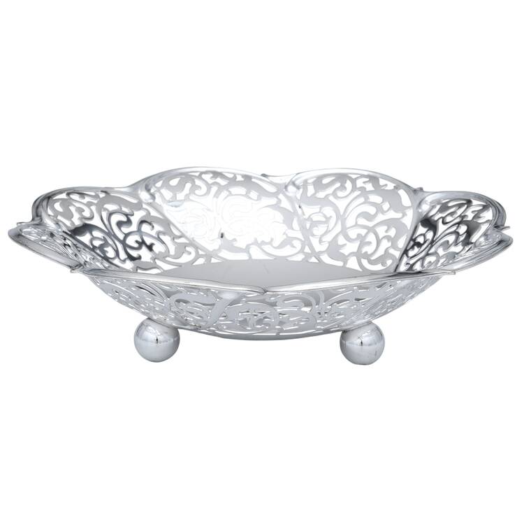 Germany Silverplate Hollowware 8" Pierced Bon Bon Bowl