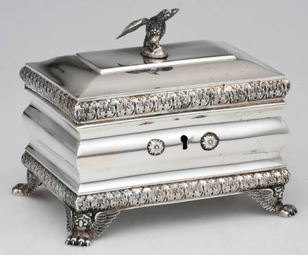 Germany Sterling Hollowware Jewelry Box with Hinged Lid