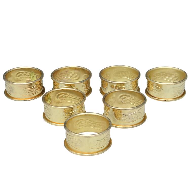 Gold Electroplate Hollowware Napkin Ring - Set of 7