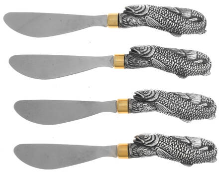 Aluminum Hollowware Individual Hors d'Oeuvre-Butter Knife Hollow Handle - Set of 4