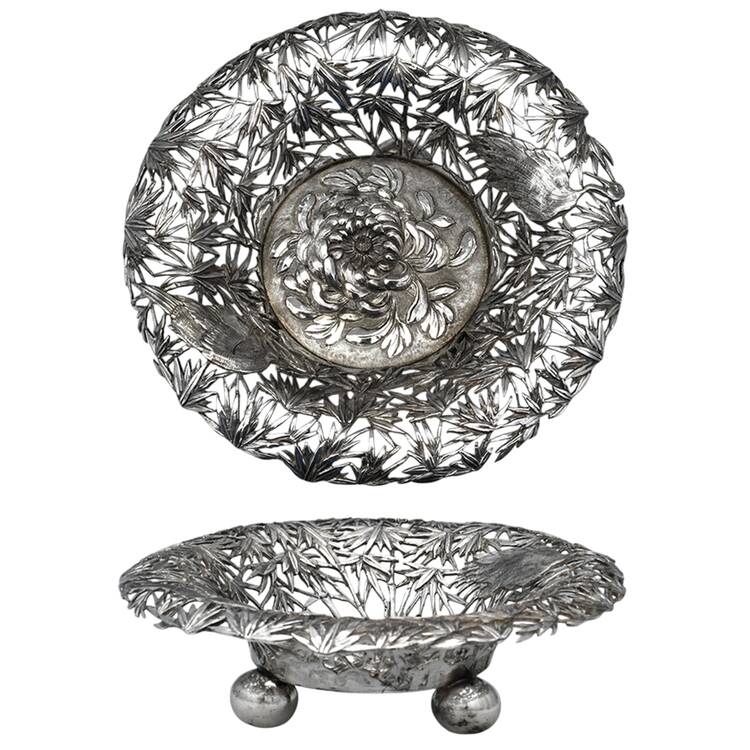 China Sterling Hollowware Sterling Footed Bon Bon Bowl