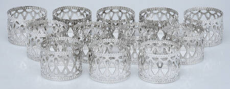 China Silverplate Hollowware Napkin Ring - Set of 12