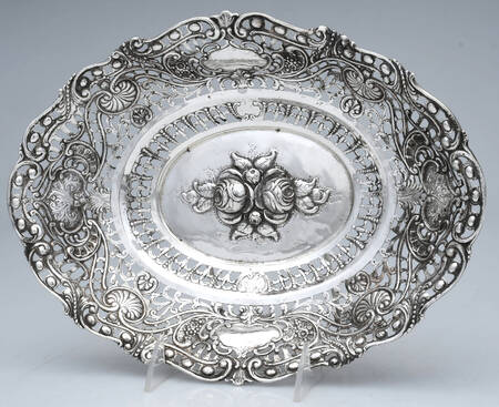 Belgium Sterling Hollowware Oval Pieced Basket