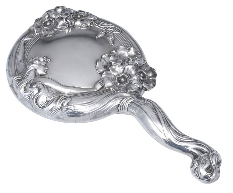 Queen of the Flowers (Sterling, Hollowware) Mirror with Handle