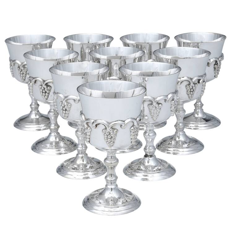 India Silverplate Hollowware-Plain Wine Goblet - Set of 10