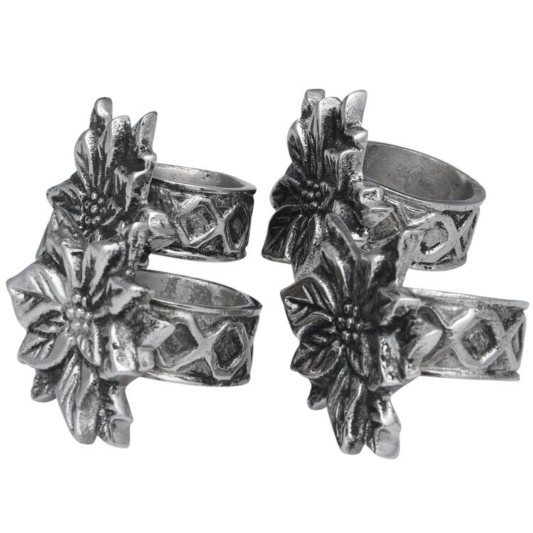 Chrome Hollowware Napkin Ring - Set of 4