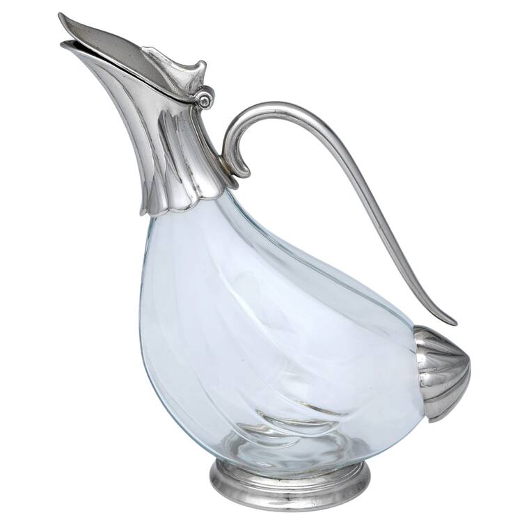 UNH32 (Silverplate, Hollowware) Silverplate Carafe w/Glass Body