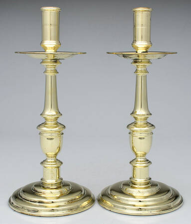 Colonial Williamsburg Brass Candlesticks Pair of 12" Candlesticks