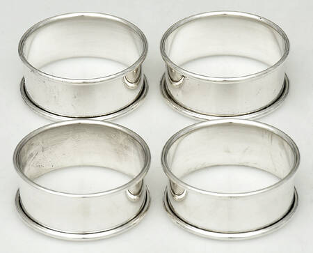 Sterling Hollowware Round Napkin Ring - Set of 4
