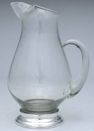 Sterling Hollowware Crystal Martini Pitcher W/Sterling Base