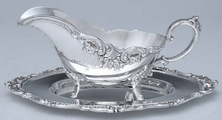 Baroque (Silverplate, Hollowware, Older) Gravy Boat & Underplate