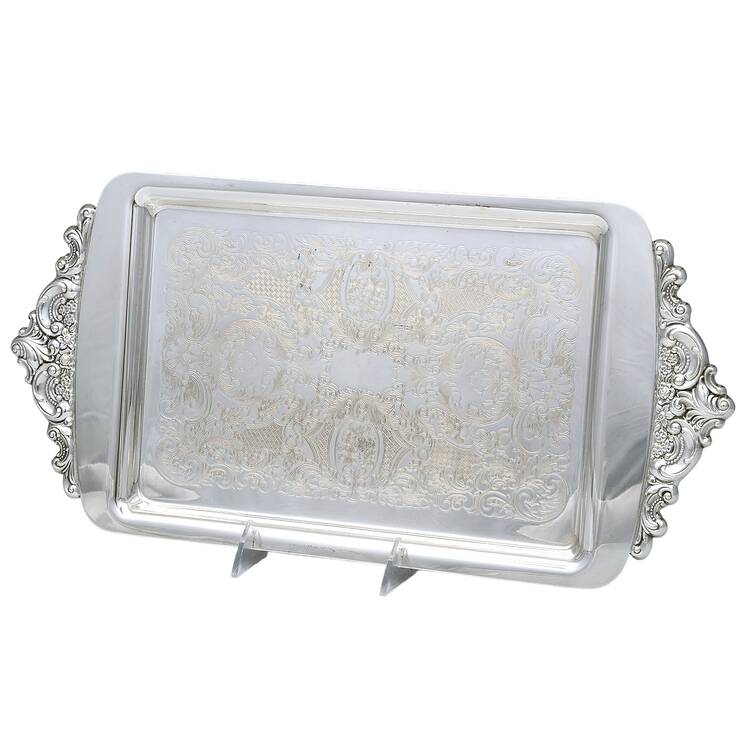 Baroque (Silverplate, Hollowware, Older) 3 Part Rectangular Relish No Glass Liners