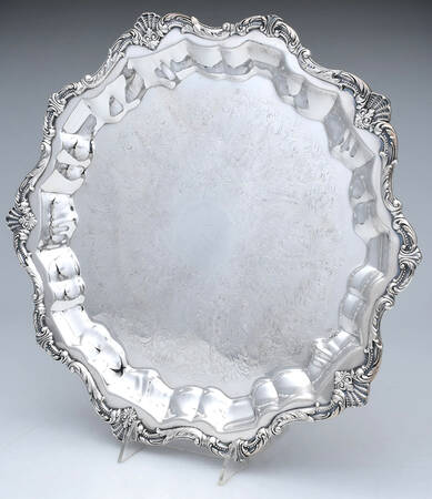 Waverly (Silverplate, Hollowware) 14" Round Footed Tray by Wallace Silver