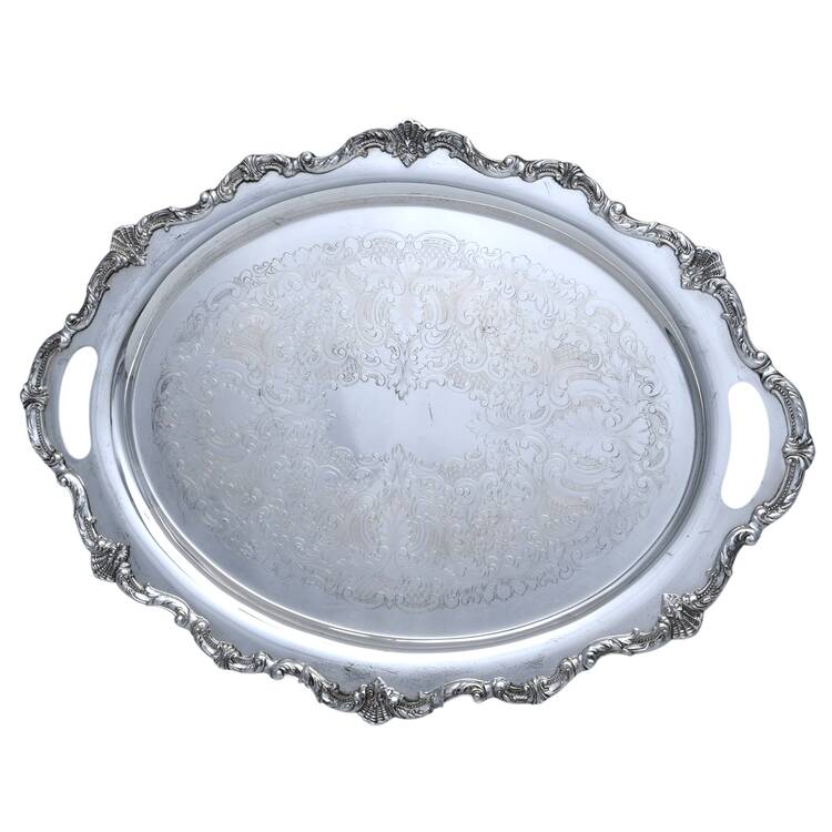 Waverly (Silverplate, Hollowware) Large Silverplate Waiter Tray by Wallace Silver