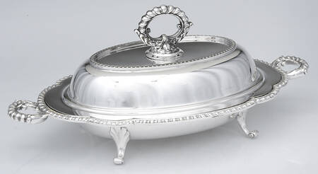 Castledon (Silverplate Hollowware) Footed Double Vegetable with Lid