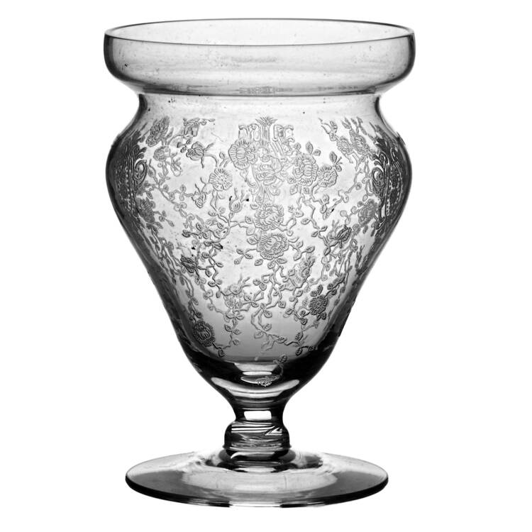 Rose Point (Sterling, Hollowware) Crystal Marmalade No Sterling Lid