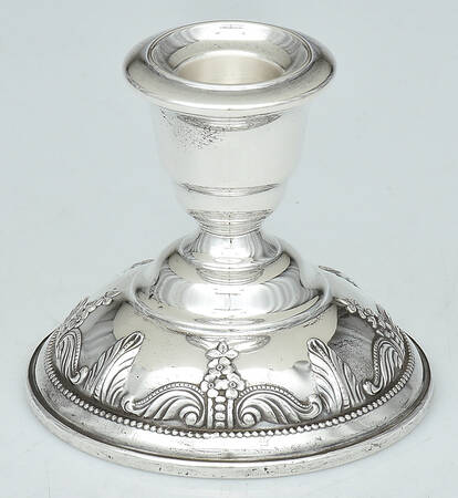 Stradivari (Sterling, Hollowware, Design on Top) Weighted Console Candleholder