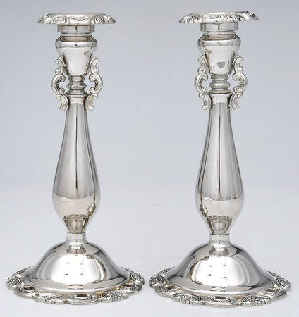 Baroque (Silverplate, Hollowware, Newer) Pair of 9" Candlesticks