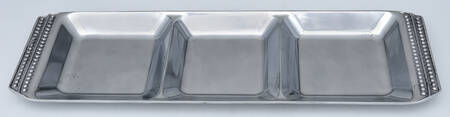 Flutes & Pearls (Pewter, Hollowware) 3 Part Rectangular Tray