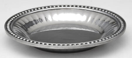 Flutes & Pearls (Pewter, Hollowware) 8' Round Cheese Tray
