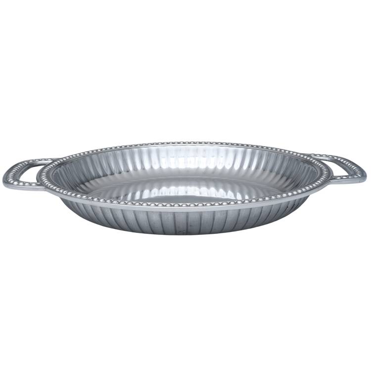 Flutes & Pearls (Pewter, Hollowware) 17" Round Handled Bowl