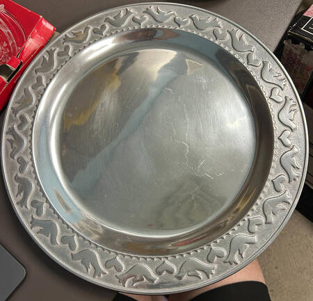 Doves & Hearts (Ametale, Hollowware) 14" Round Platter