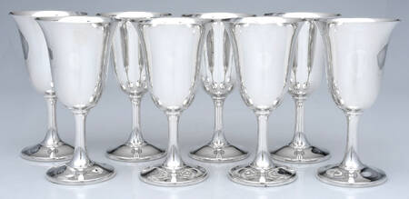 14 (Sterling, Hollowware) Water Goblet - Set of 8