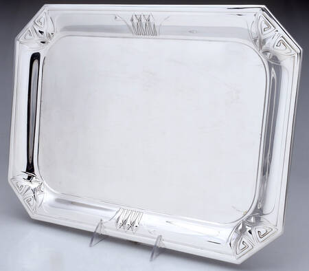 Art Nouveau Style (Silverplate, Hollowware) 18" Rectangular Tray