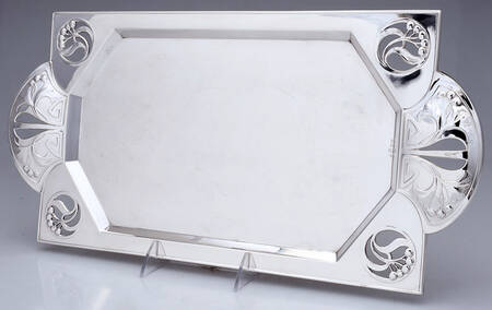 Art Nouveau Style (Silverplate, Hollowware) 17" Rectangular Tray