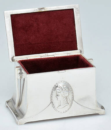 Art Nouveau Style (Silverplate, Hollowware) Jewelry Box with Hinged Lid