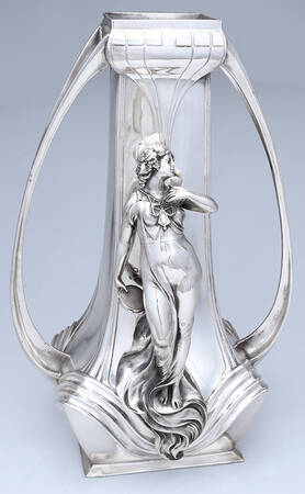 Art Nouveau Style (Silverplate, Hollowware) 2 Handled Vase