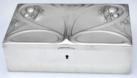 Art Nouveau Style (Silverplate, Hollowware) Jewelry Box with Hinged Lid
