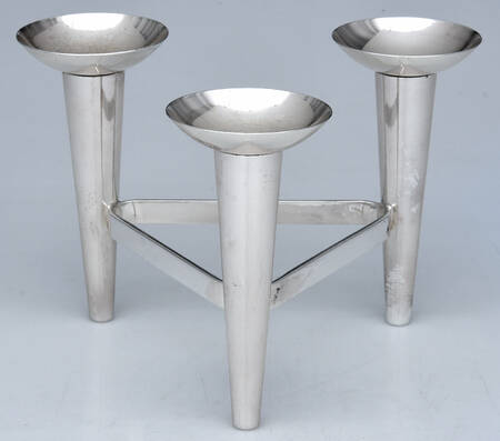 Silverplate Hollowware Taper Candleholder (Holds 3 Candles)