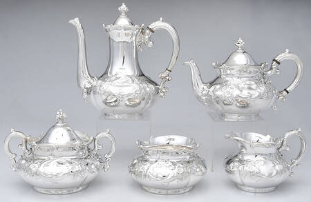 5051 (Silverplate, Hollowware) 5-Piece Plated Tea Set (with Waste)