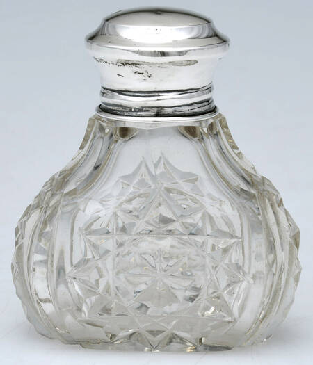 Sterling Hollowware Crystal Perfume Bottle & Stopper with Sterling Cap