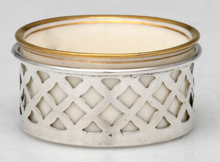 716 (Sterling, Hollowware) Individual Open Salt with Lenox Liner