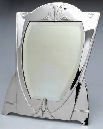 Art Deco Style (Silverplate, Hollowware) 10" X 8" Rectangular Standing Vanity Mirror
