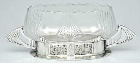Art Deco Style (Silverplate, Hollowware) Silverplate Planter with Glass Liner