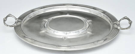WMF224 (Silverplate, Hollowware) Handled Underplate for Solid Claret Jug with Hinged Lid