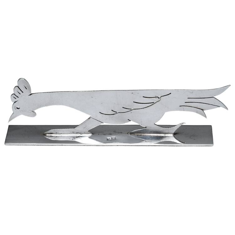 French Silverplate Hollowware Figural Knife Rest by Well George