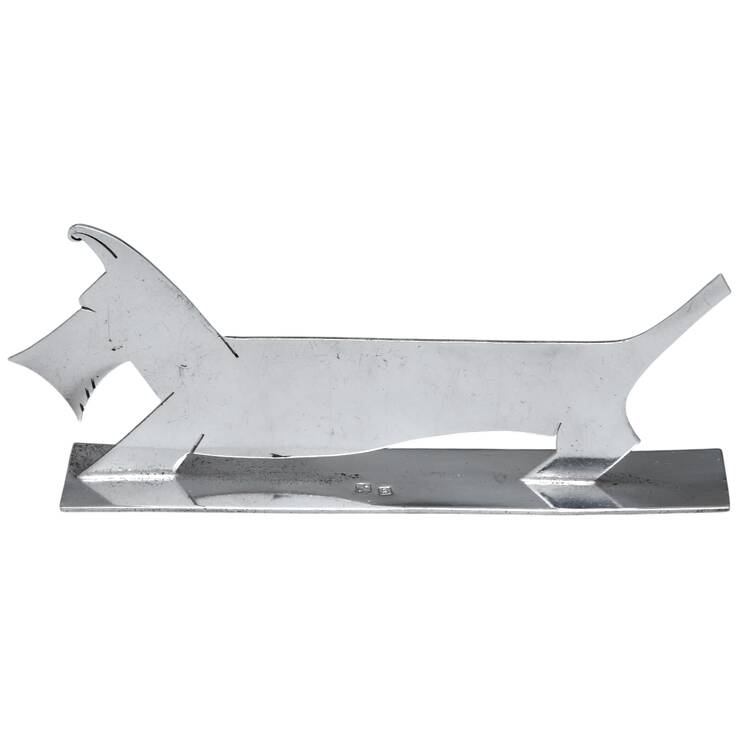 French Silverplate Hollowware Figural Knife Rest by Well George