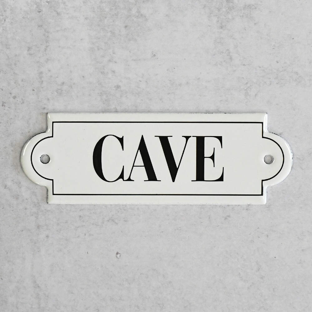 White Enamel "Cave" Wine Label Ticket-1