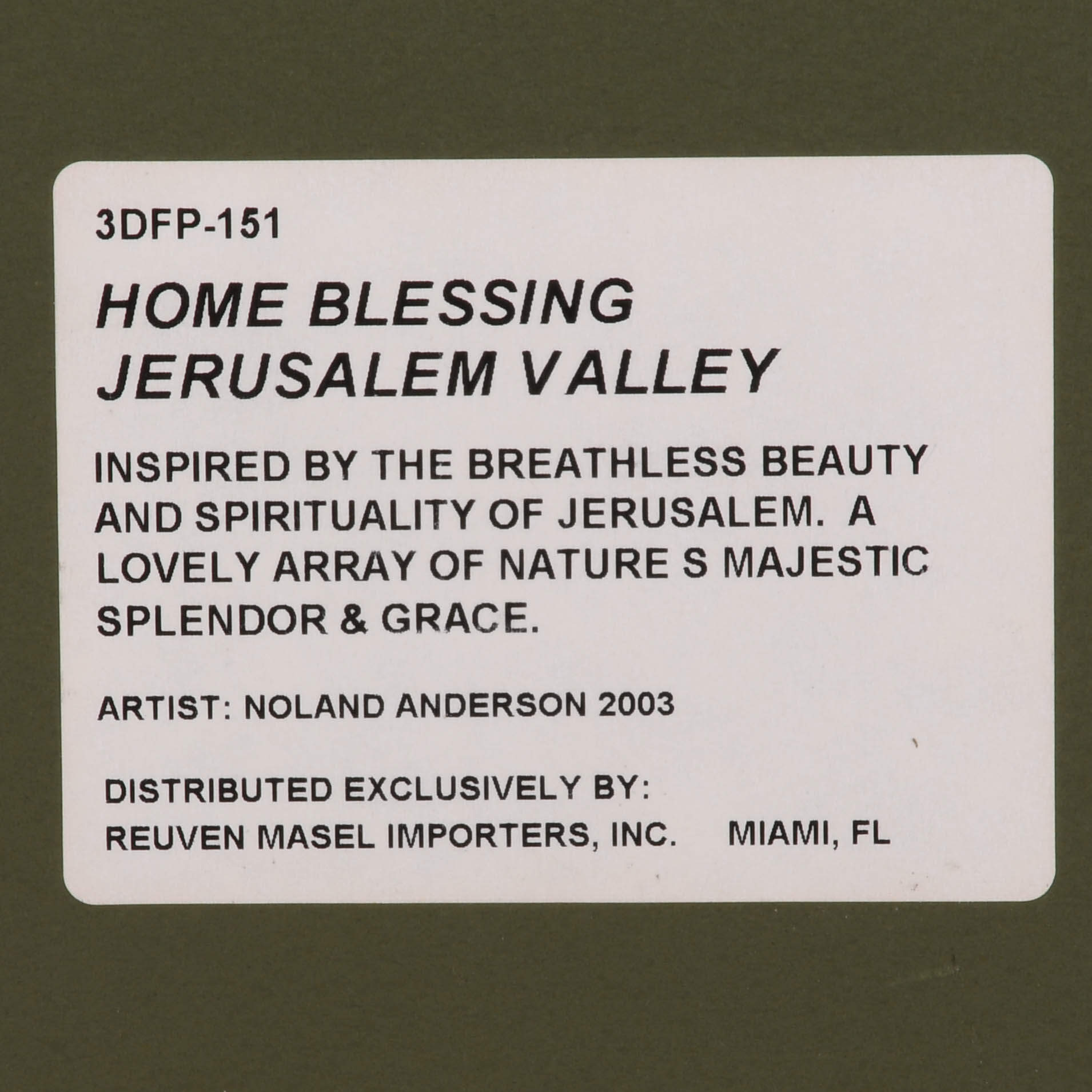 Framed Norland Anderson Jerusalem Valley Home Blessing Paper Art-7