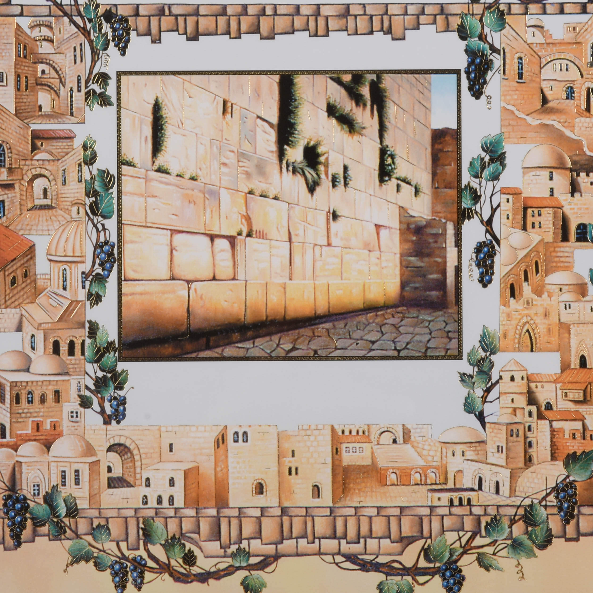 Framed Western Wall Home Blessing Art-4