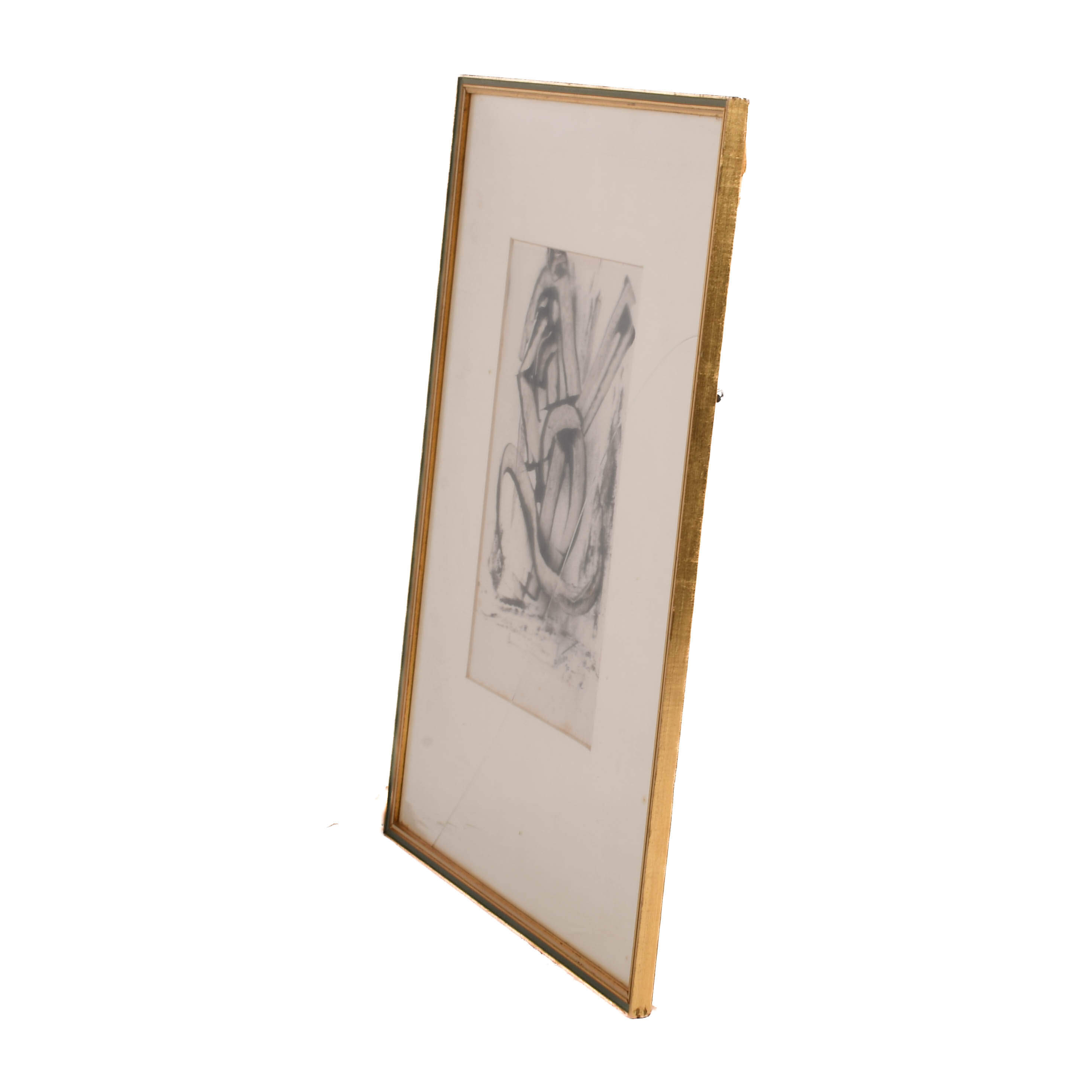 Framed Signed J. Akston "Cross Feeding, 1970" Oil on Paper-6