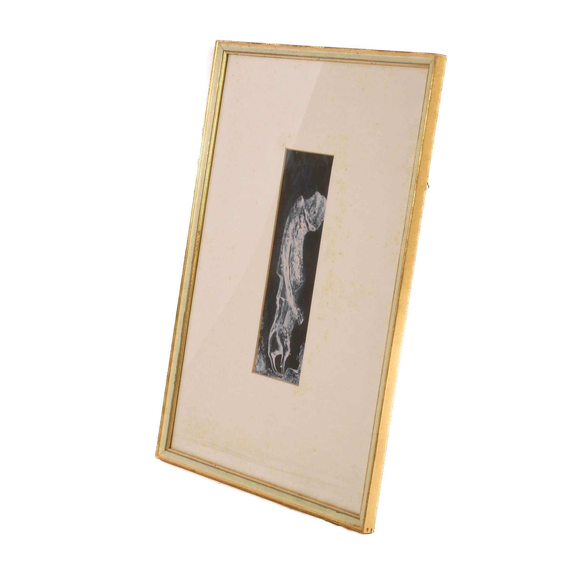 Framed Signed J. Akston "Untitled 1968" Narrow Oil on Paper-5